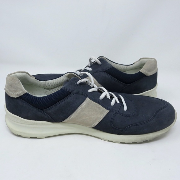 ECCO CS20 Casual Trainer Sneaker Navy Blue Suede Leather Size 47 EU / US 13-13.5 - Picture 2 of 8